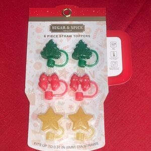 Holiday Straw Toppers - Green, Red, Gold
